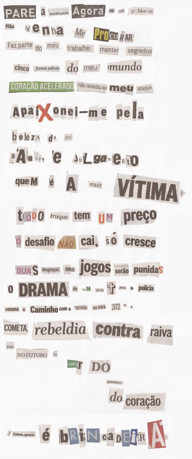 A carta foi composta por onze alunos do ensino médio, cada um é autor de uma frase.